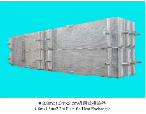 Fähigkeit des SASPG-Aluminiumlamelle-Wärmetauscher-8.8*1.3*2.2m 3000 Tonne